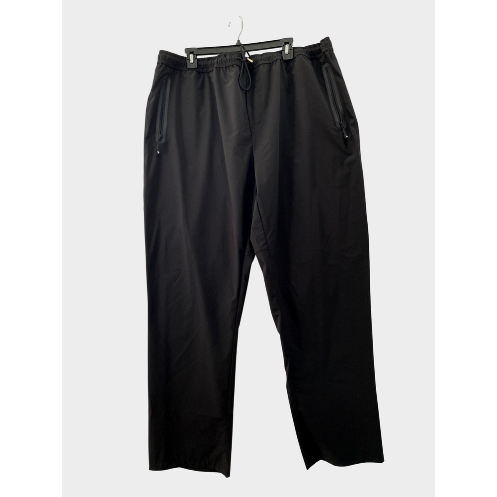 Outdoor Sports Track Pants Mens 3XL Black Camo Trim Zipper Pockets Hiking Active